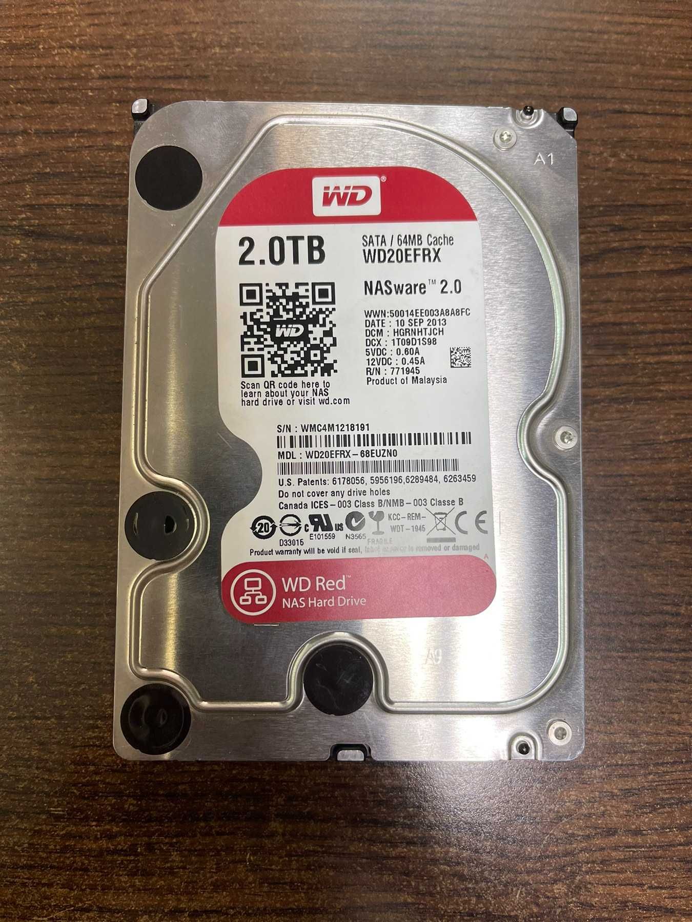 Жорсткий диск Western Digital Red 2TB 5400rpm 64МB (WD20EFRX) SATA