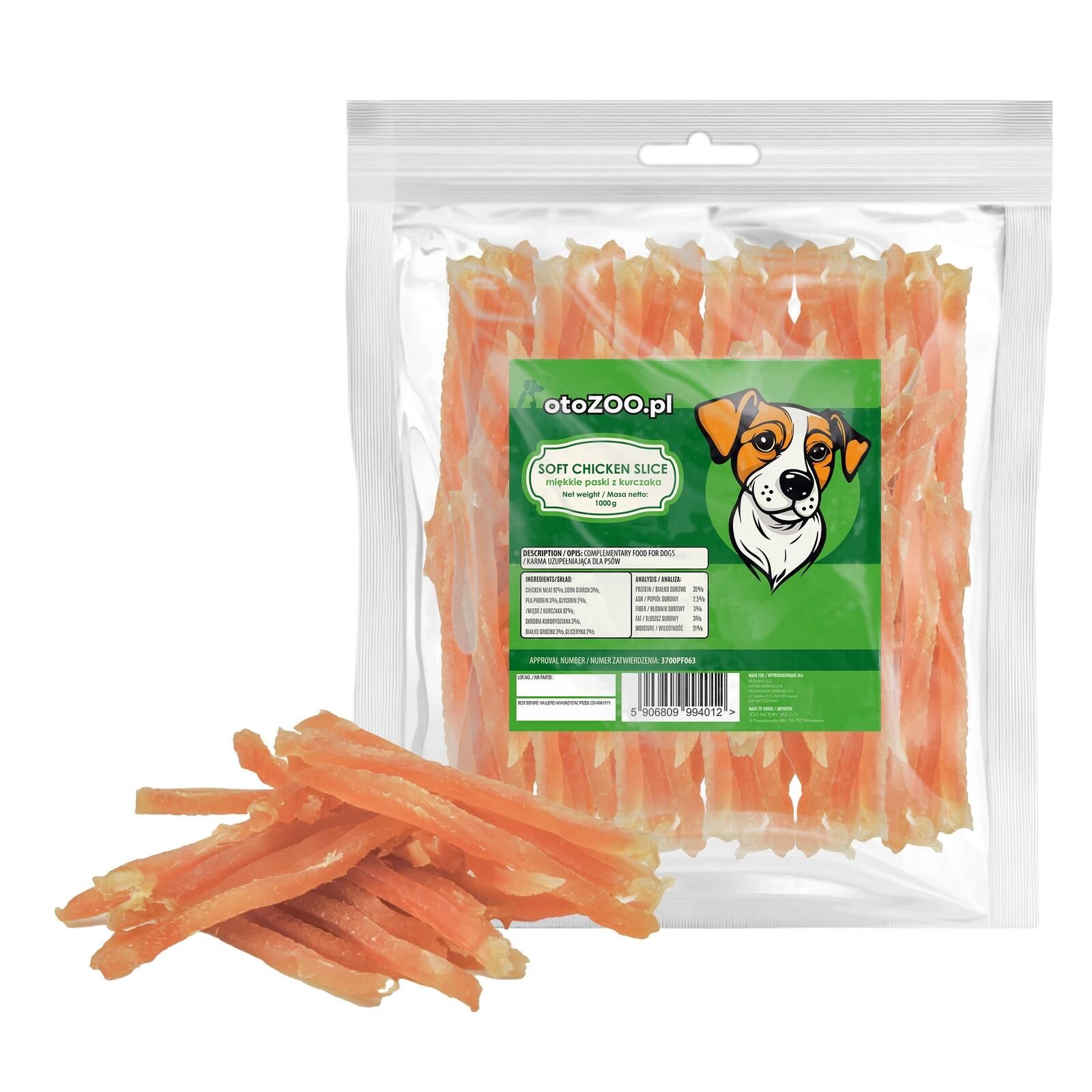 Przysmaki Dla Psa Smakołyki Miękkie Paski Z Kurczaka 1Kg