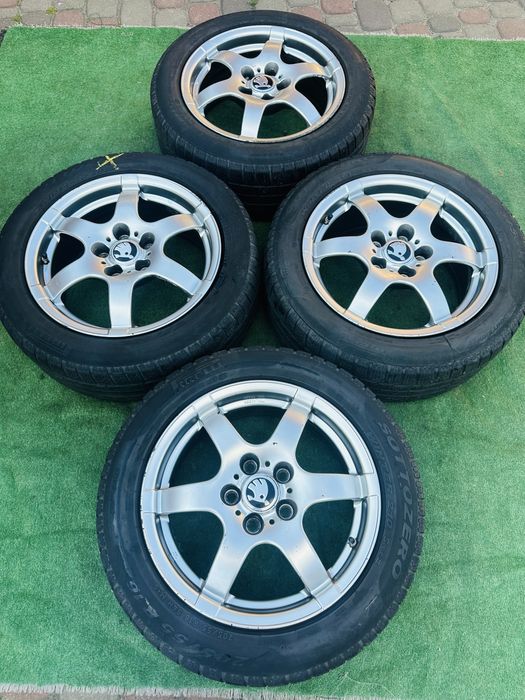 Диски 5/112 R16 Skoda VW Audi 7J ET-46 з резиною 205/55 Pirelli