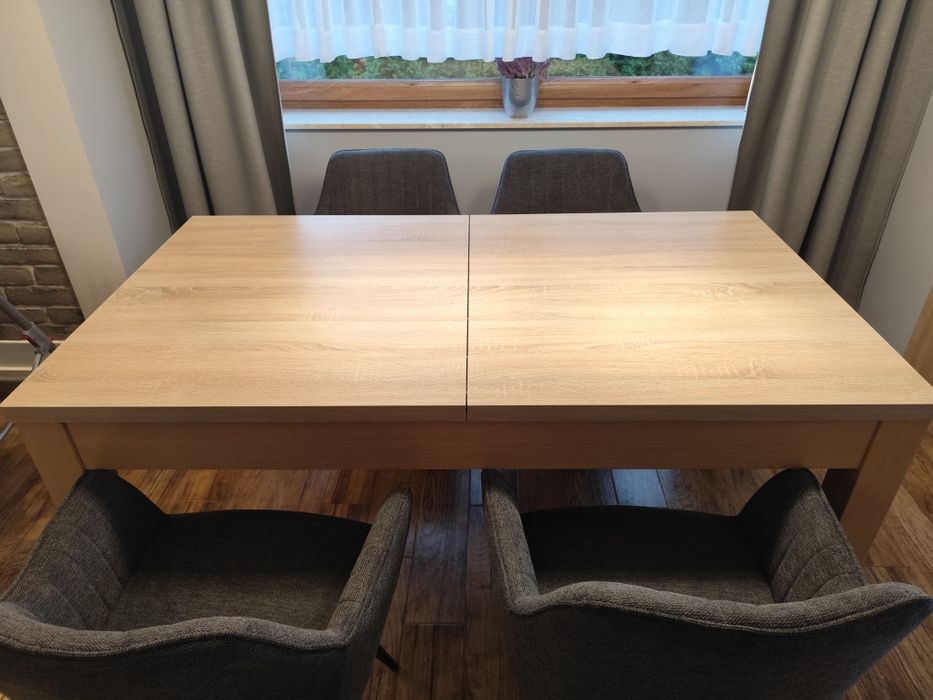 Drewniany stól kuchenny do jadalni 160x90 rozkładany do 260