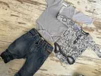 New bie kappahl zestaw set body bodziaki spodnie jeans jeansy