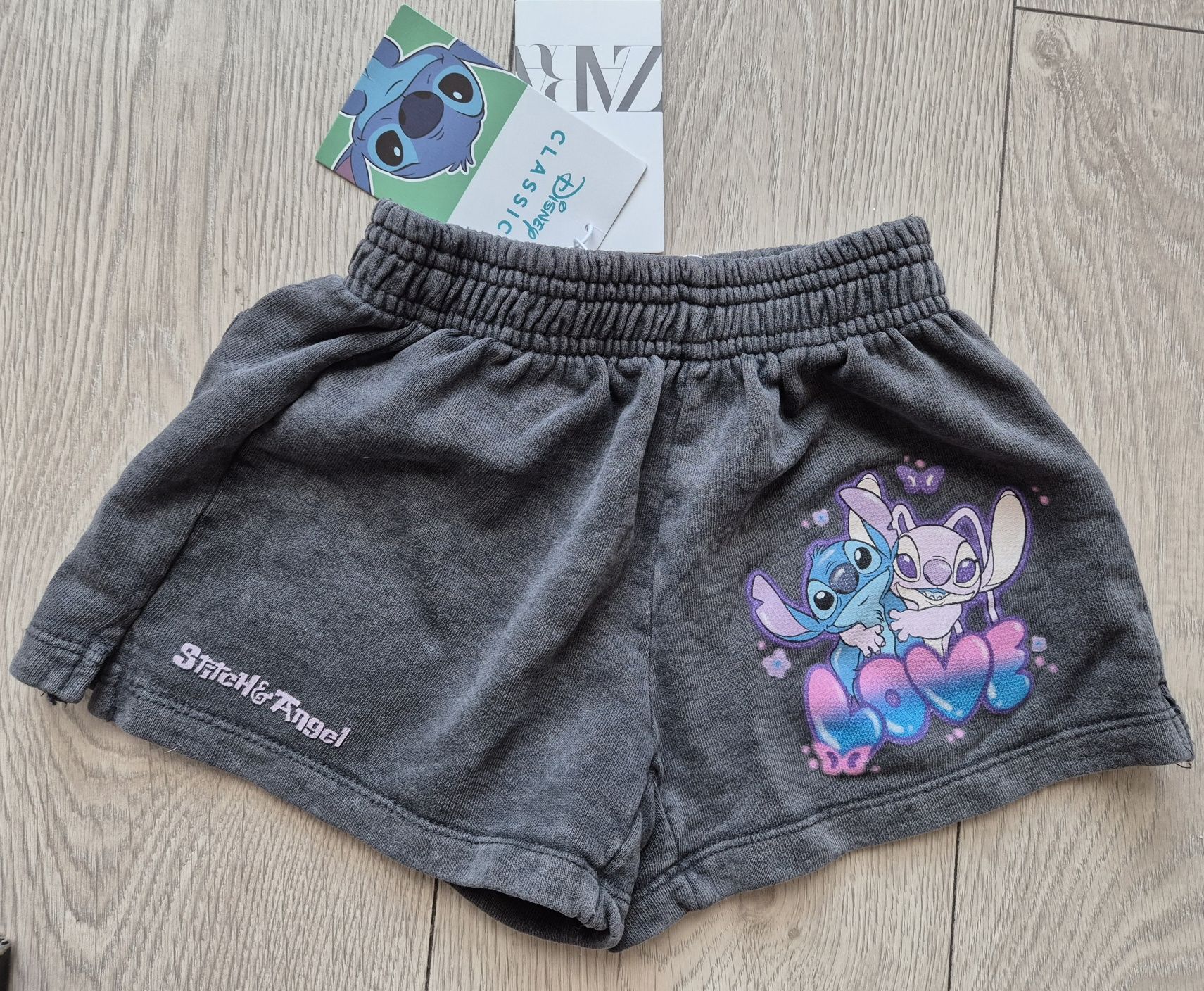 Szorty Spodenki Lilo i Stich Disney Zara szare 122cm 6 - 7 lat krótkie