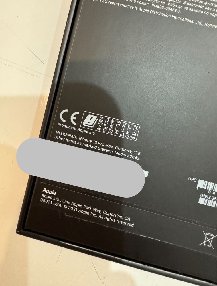 pudełko + nowy kabel apple iphone 13 pro max 1TB szary/graphite