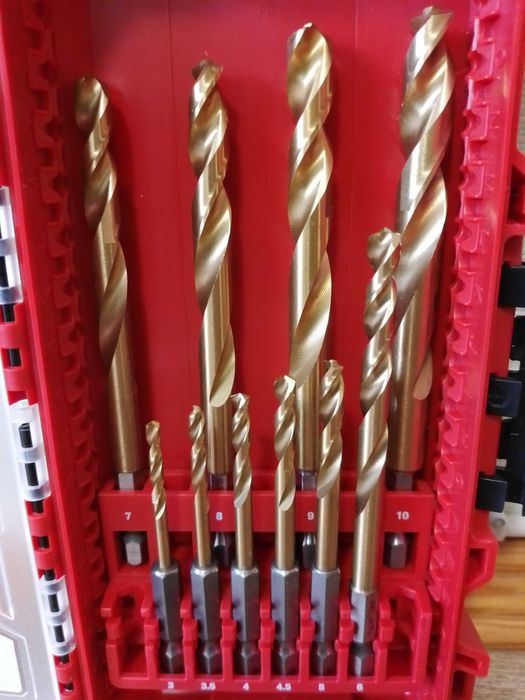 Набір свердл по металу PACKOUT RedHEX HSS-G TiN MILWAUKEE, (10шт)