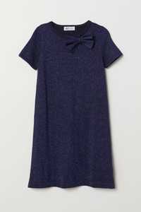 Sukienka brokatowa H&M granatowa Rozm. 98/104