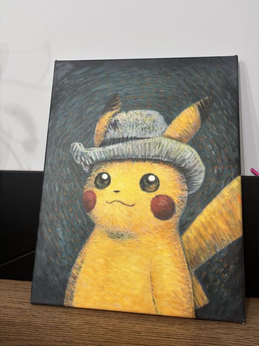Pokemon Pikachu Museum Van Gogh obraz z certyfikatem