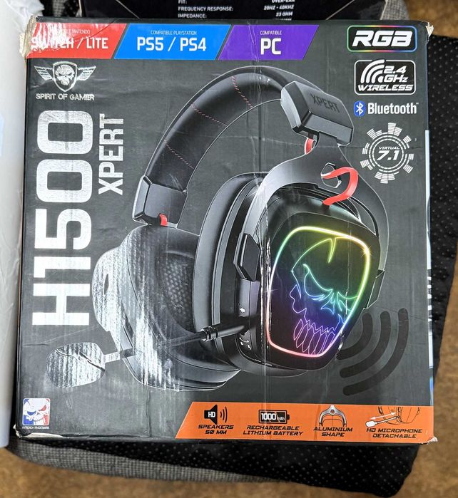 Spirit Of Gamer Bezprzewodowy zestaw słuchawkowy Bluetooth RGB PS5 PS4