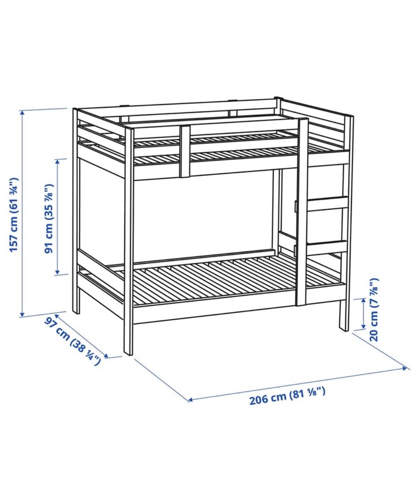 Beliche MYDAL IKEA + Colchões SULTAN (opcional) – Excelente estado