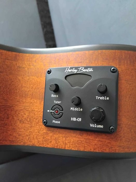 Guitarra Acústica Harley Benton GS Travel-E-LH Mahogany com extras