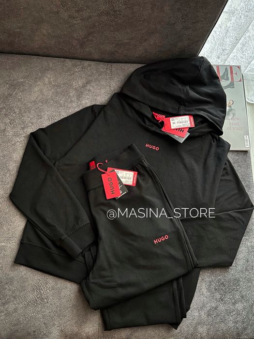 Костюм жіночий спортивний Hugo Boss XS чорний оригінал худі джогери