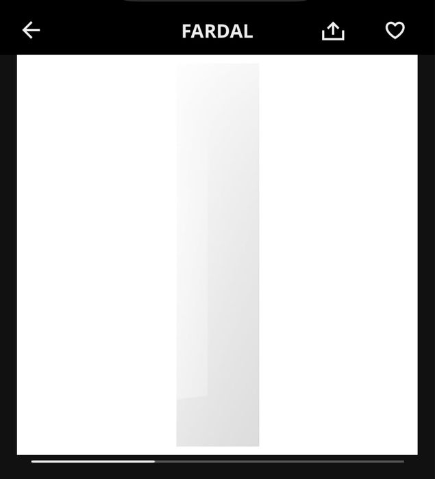 Porta ikea Pax Fardal branco brilhante 50*229cm