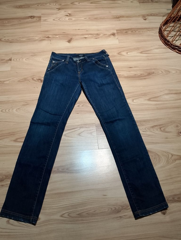 Granatowe Damskie Spodnie Jeansowe Dżinsowe Versace Jeans Couture