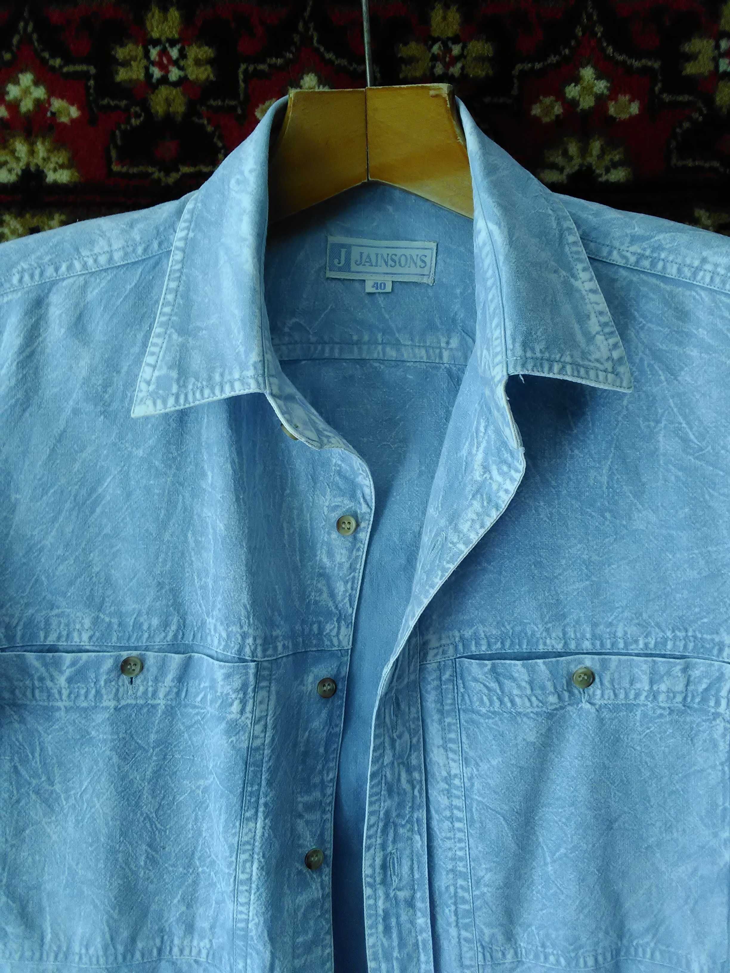 Джинсовая  рубашка-варенка " jainsons" новая, размер -46, хлопок -100%