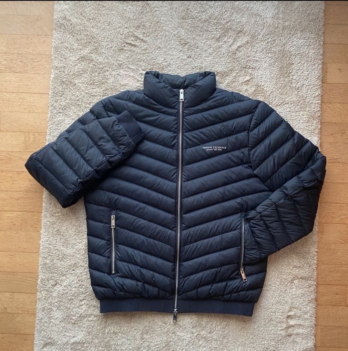 Double-faced padded jacket with zip Armani exchange