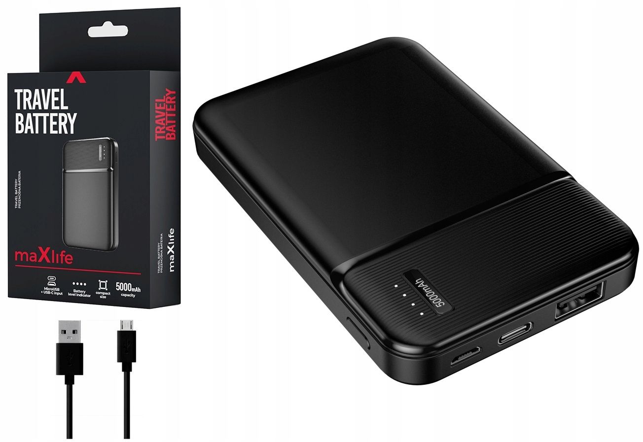 Kieszonkowy Powerbank 5000Mah Usb C Micro 12W