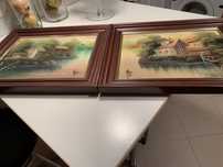 Telas em molduradas, pintadas a mao