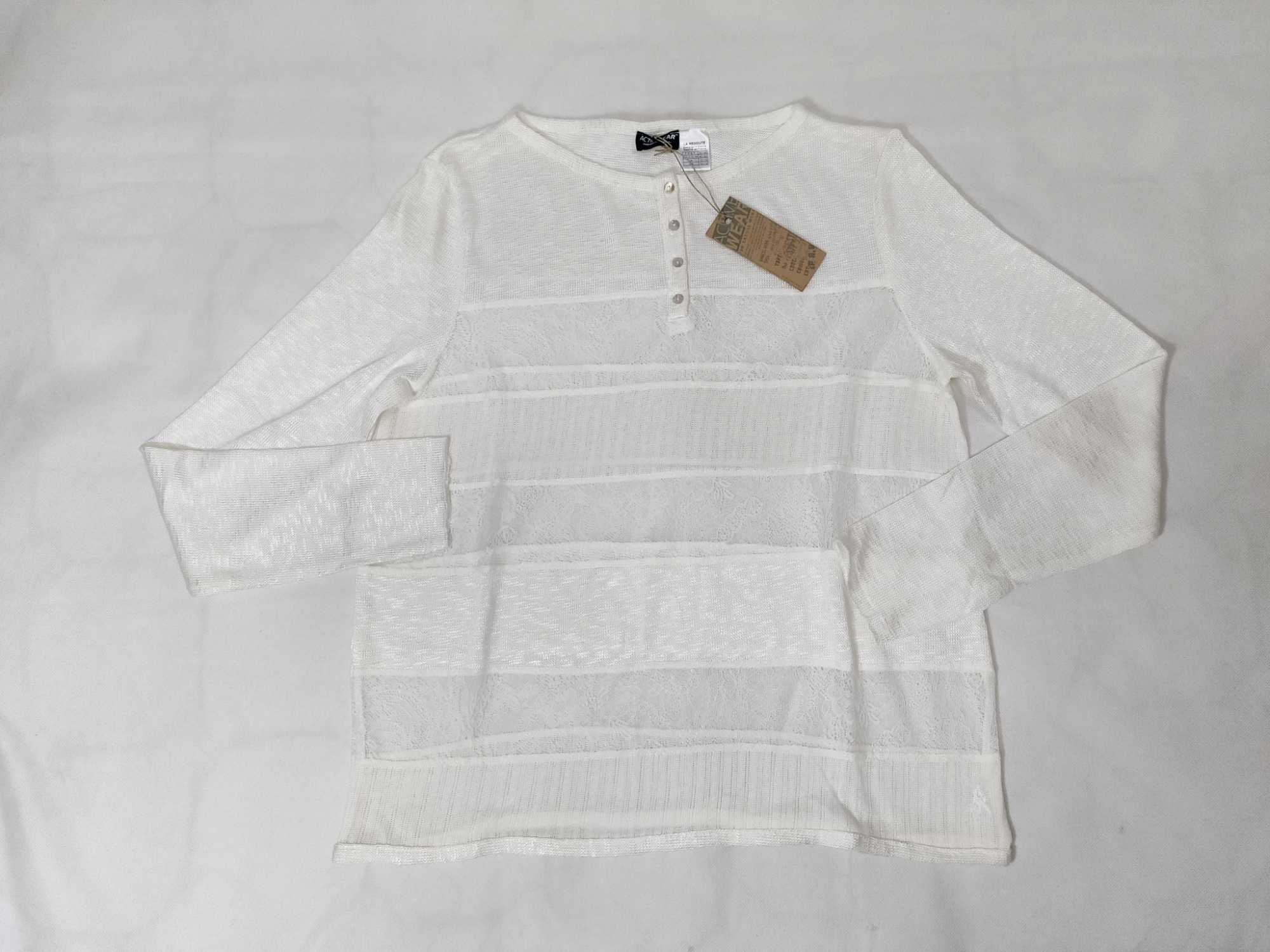 Bluzka damska sweterkowa ecru sweter ażurowy LA REDOUTE 40/42 SW0110