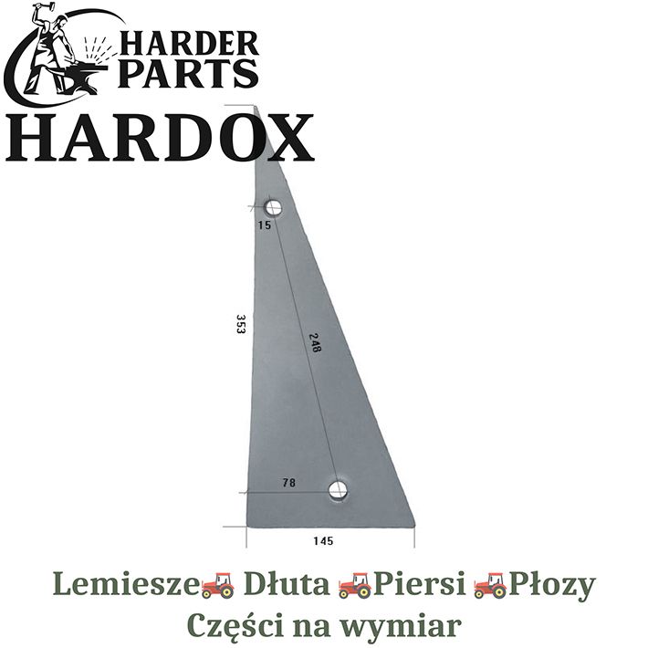 Pierś Dowdeswell HARDOX 1462.298/P części do pługa 2X lepsze niż Borow