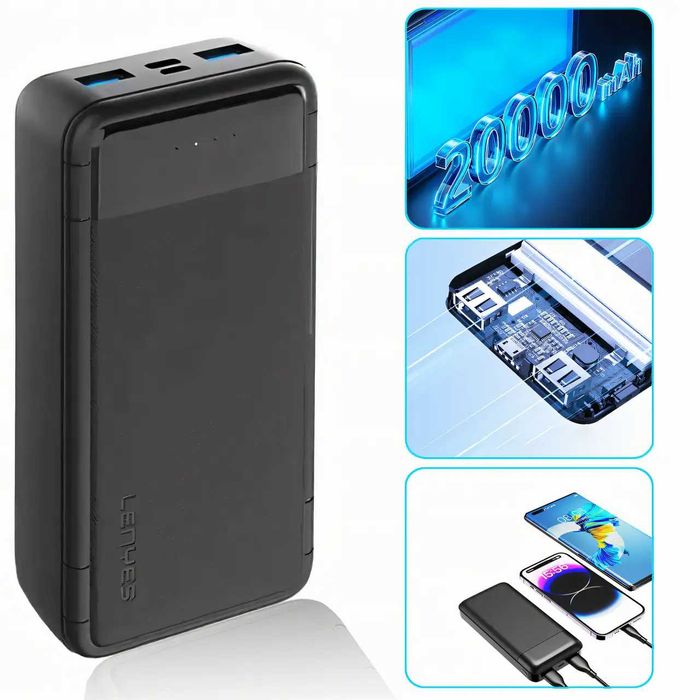 Внешний аккумулятор LENYES PX-233 20000 мАч, Power bank мини