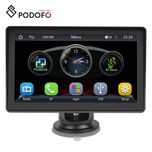 Rádio multimédia portátil Carplay Android Auto FM BT TF/USB/AUX novo