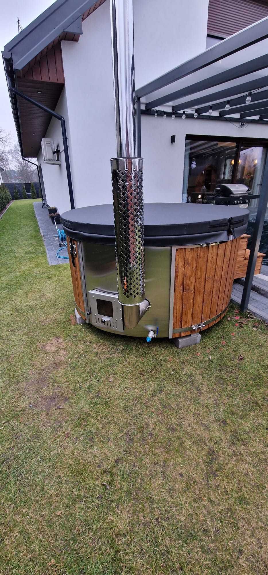 Balia Ogrodowa Jacuzzi Bania Hot Tub Gorąca Beczka Pokrywa Termiczna