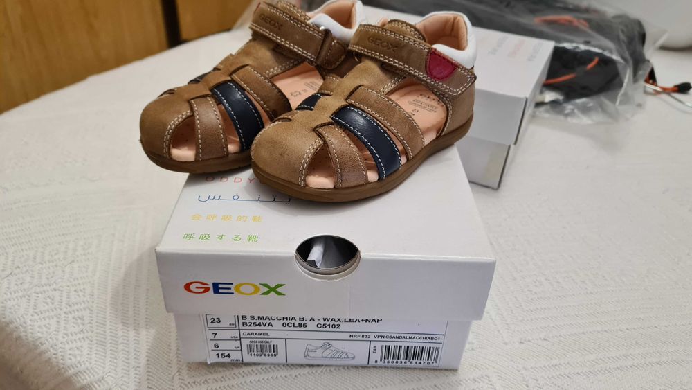 Sandálias de Criança Geox Macchia Baby Caramel - Tam. 23 - COMO NOVAS