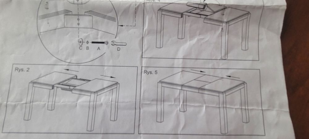 Kolonialny drewniany stół plus 6 krzeseł