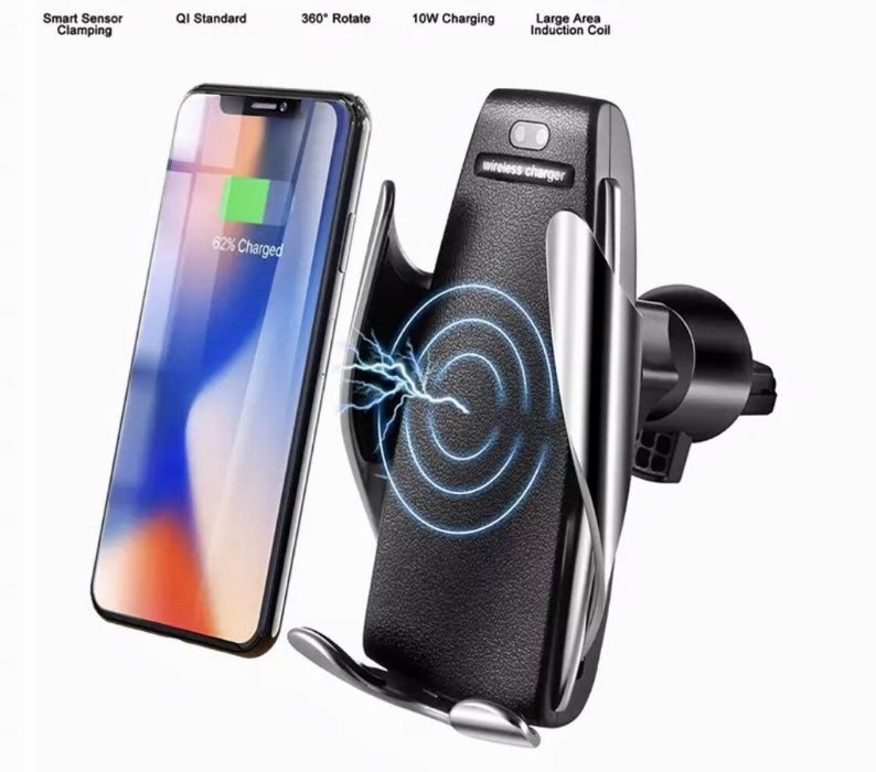 Carregador Wireless com suporte de smartphone para carro - NOVO