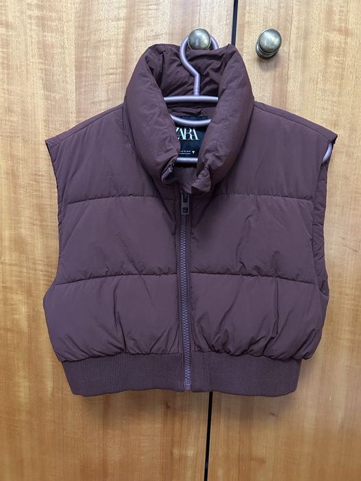 Gilet castanho Zara tamanho L