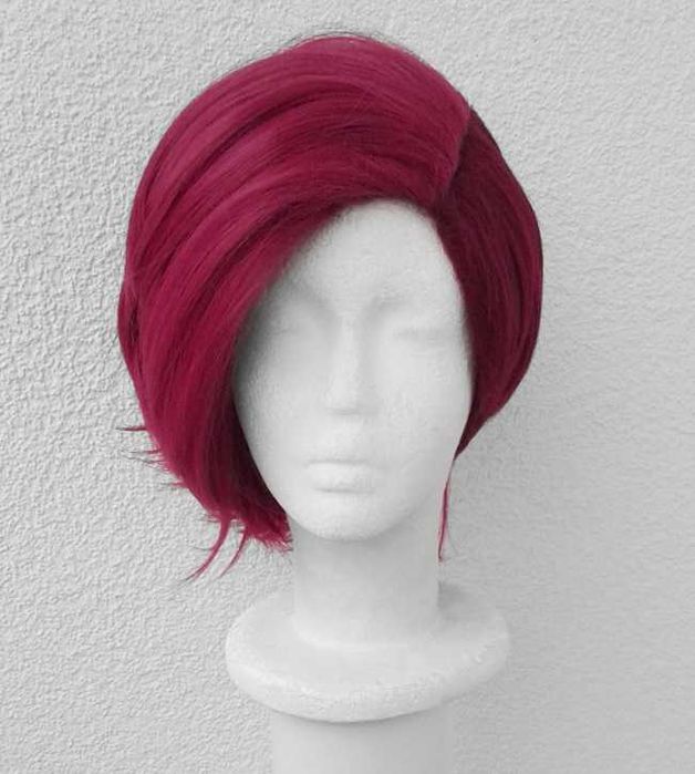 Arcane Vi LoL różowa peruka krótka Liga Legend cosplay różowy wig