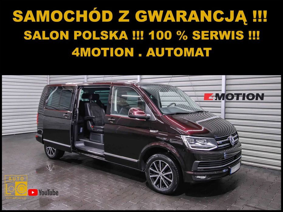 Volkswagen Multivan HIGHLINE 7 Osób + Automat + 4 MOTION + Salon POLSKA +100% serwis +LONG