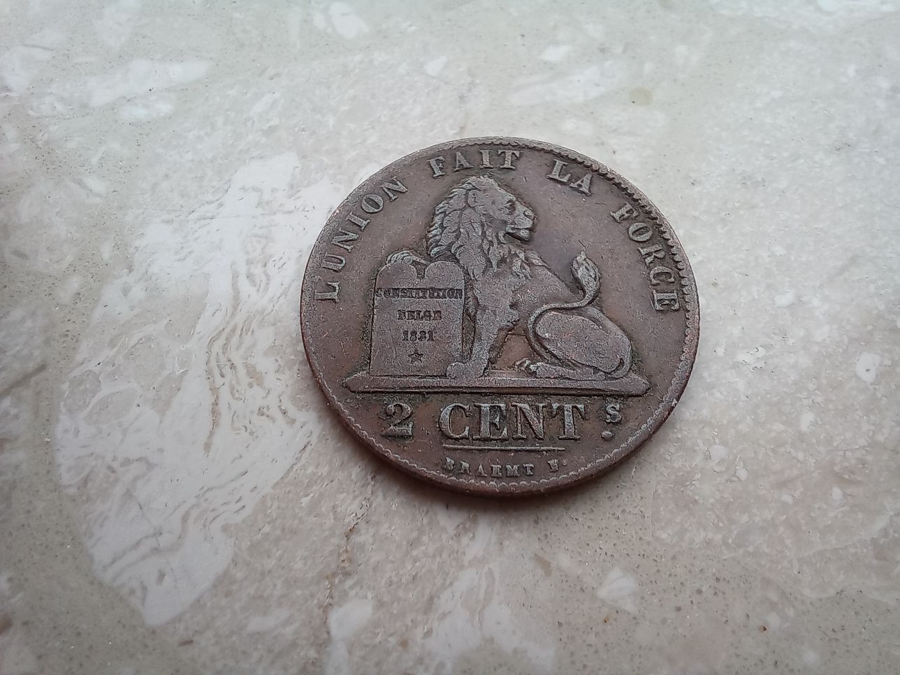 Belgia - 2 monety obiegowe z czasów Króla Leopolda I