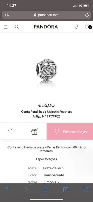 Conta pandora original do