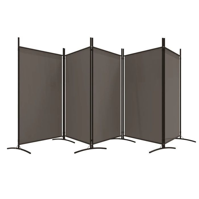 Parawan 5-panelowy, antracytowy, 433x180 cm, tkanina