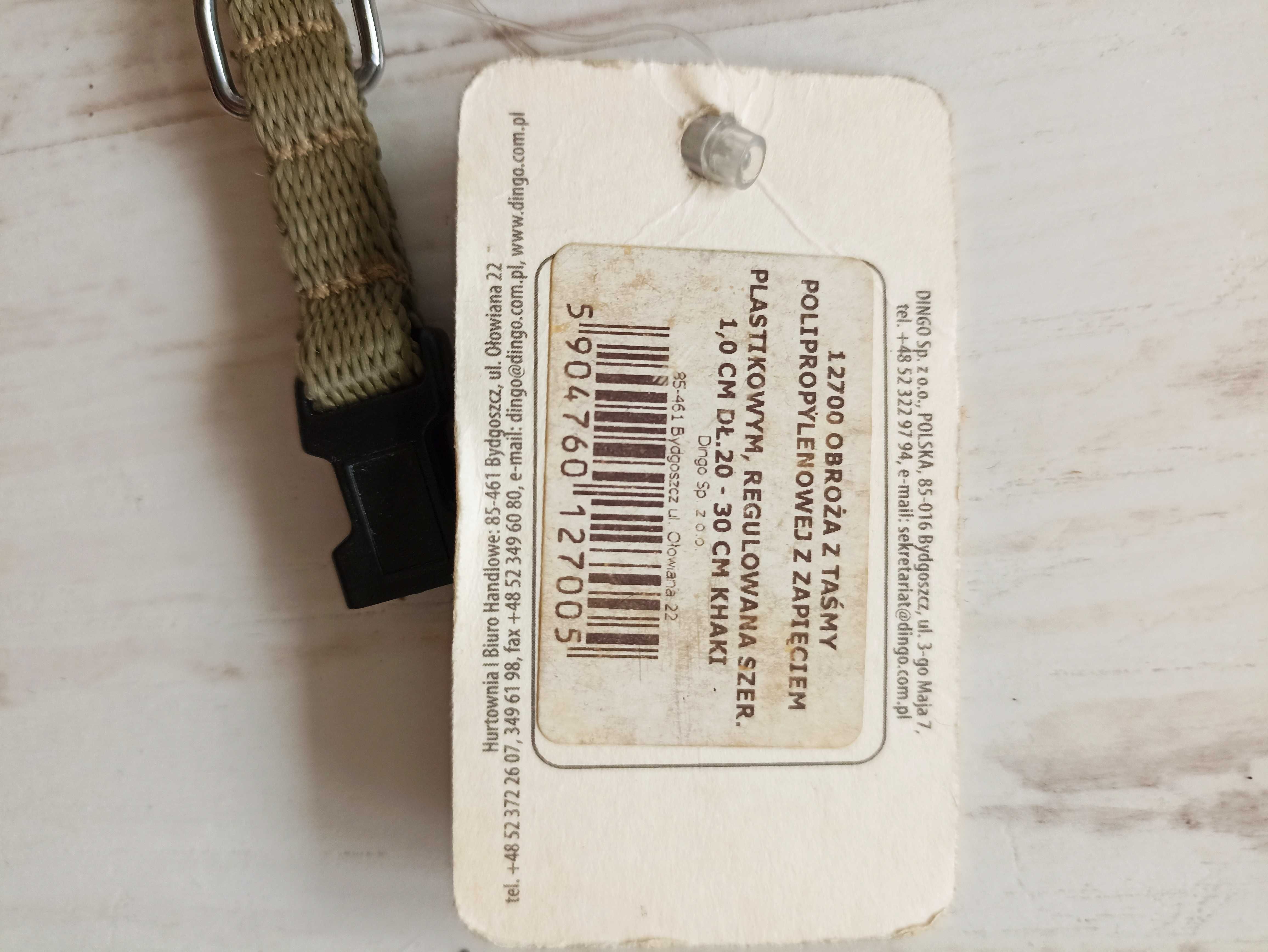 Obroża parciana 20-30 cm khaki