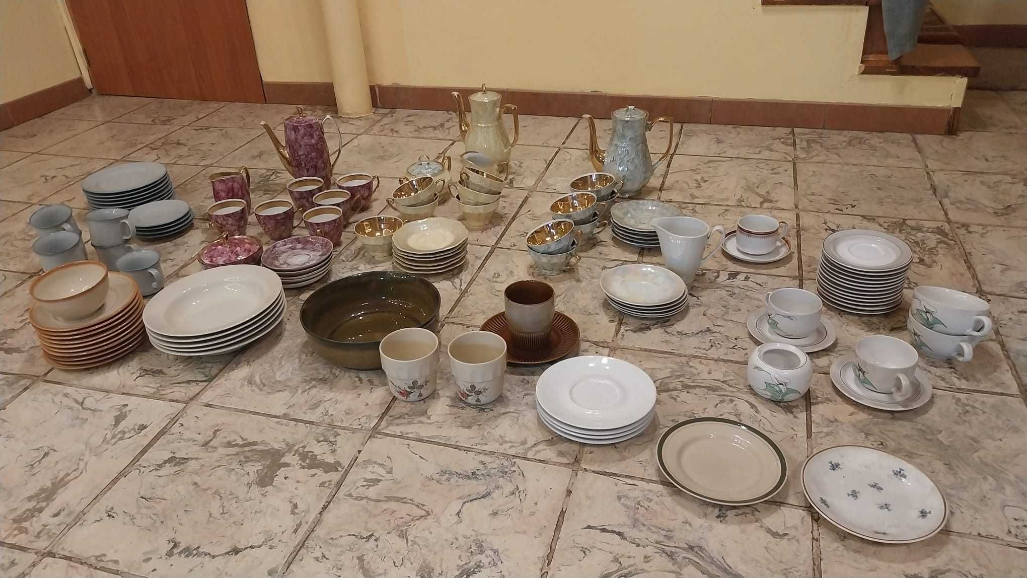 Duży Zestaw ceramiczny PRL do kawy/herbaty