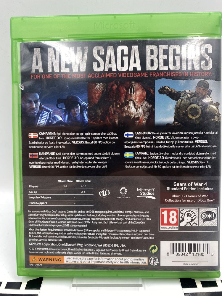 Gears Of War 4 Xbox One Gwarancja