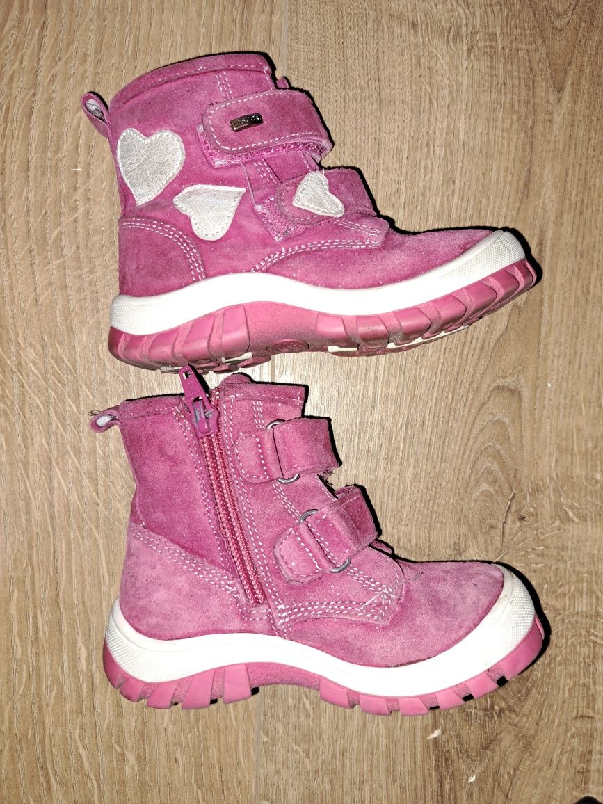 Buty zimowe dziewczęce skórzane różowe Lasocki r 22