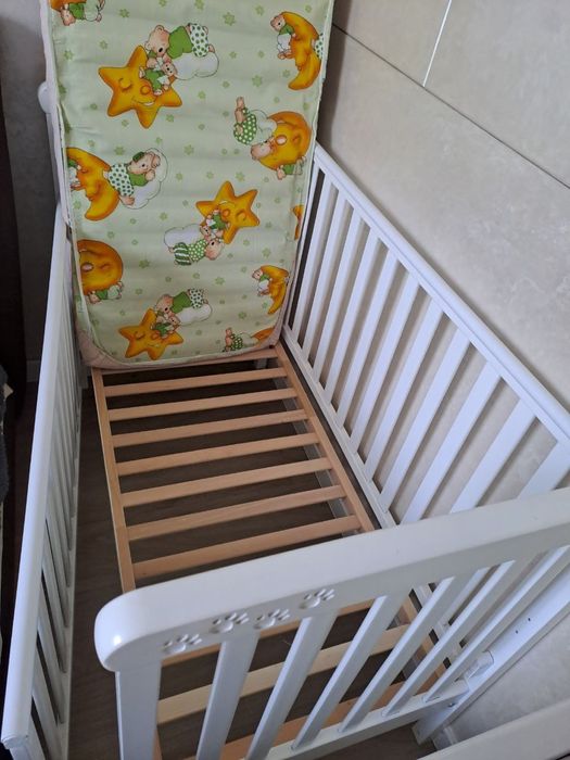 Ліжечко Соня ЛД12 біле з маятником (матрац у подарунок)