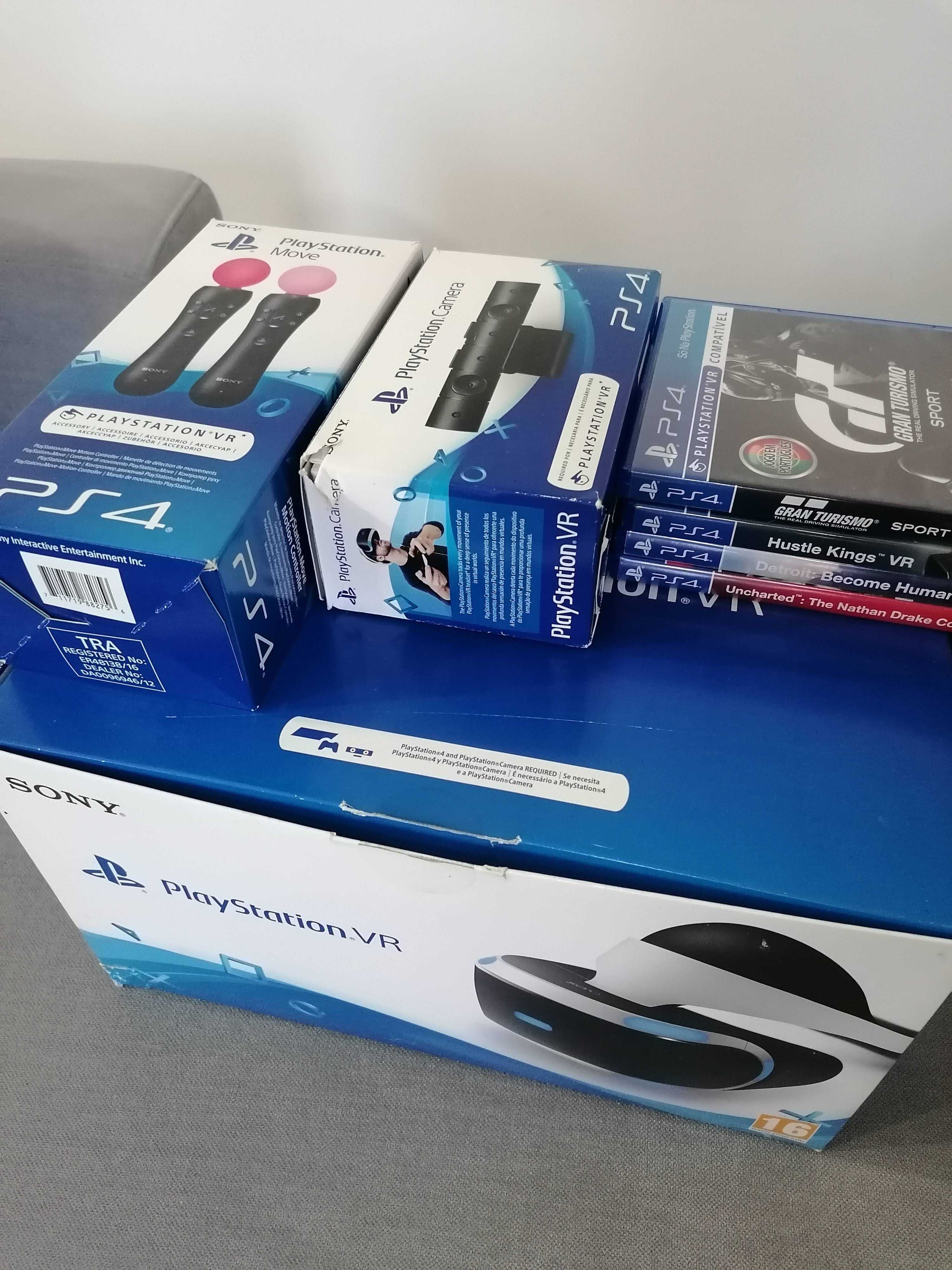 PS4 + 2 Comandos + PSVR + 2 Comandos Move + Jogos