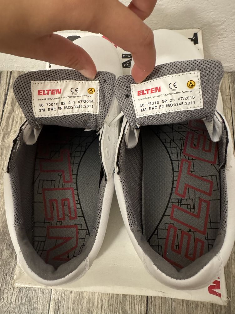 Nowe buty robocze ELTEN WHITE Loop Low S2-rozmiar 40-lekkie przebarwie