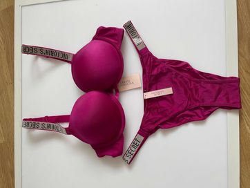 Komplet bielizny Victoria's Secret 85B v5-NEW-38B/hot pink