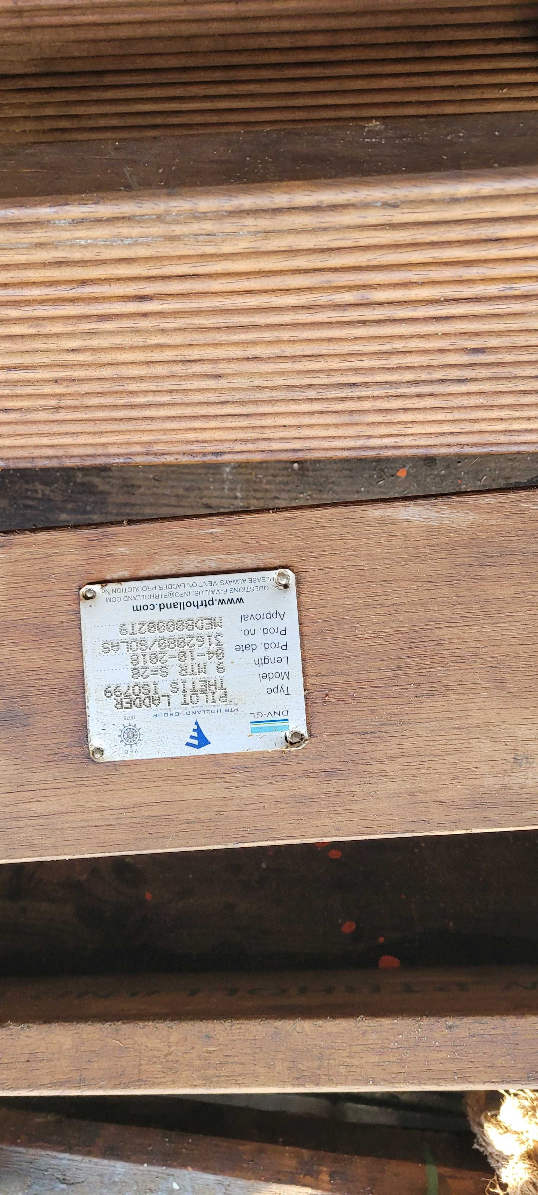 Drabina linowa zwijana .Trap sztormowy.