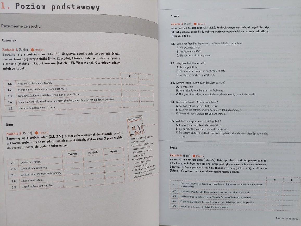 Niemiecki - liceum poziom podstawowy i rozszerzony