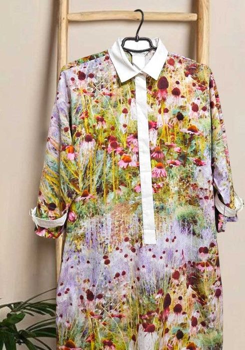 Хлопковое платье-рубашка в принт Max Mara, р. S/M