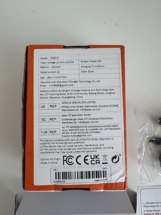 Kamerka samochodowa ETYMOOGOX HD 1080P DUAL z kamerą tylną