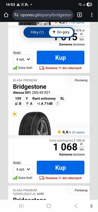 Opony letnie Bridgestone