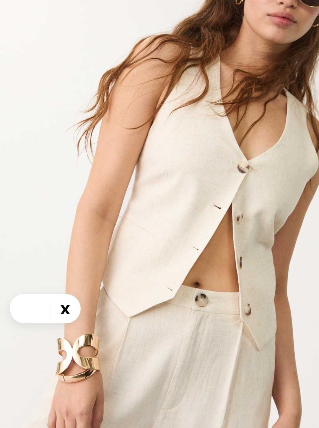 Kamizelka len stradivarius jasna