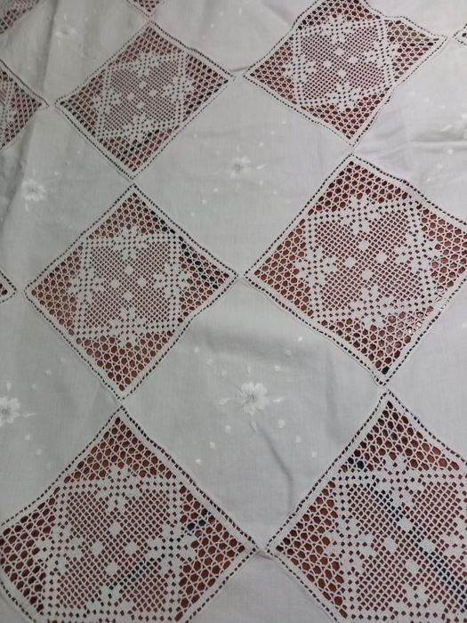 Toalha em linho em crochet