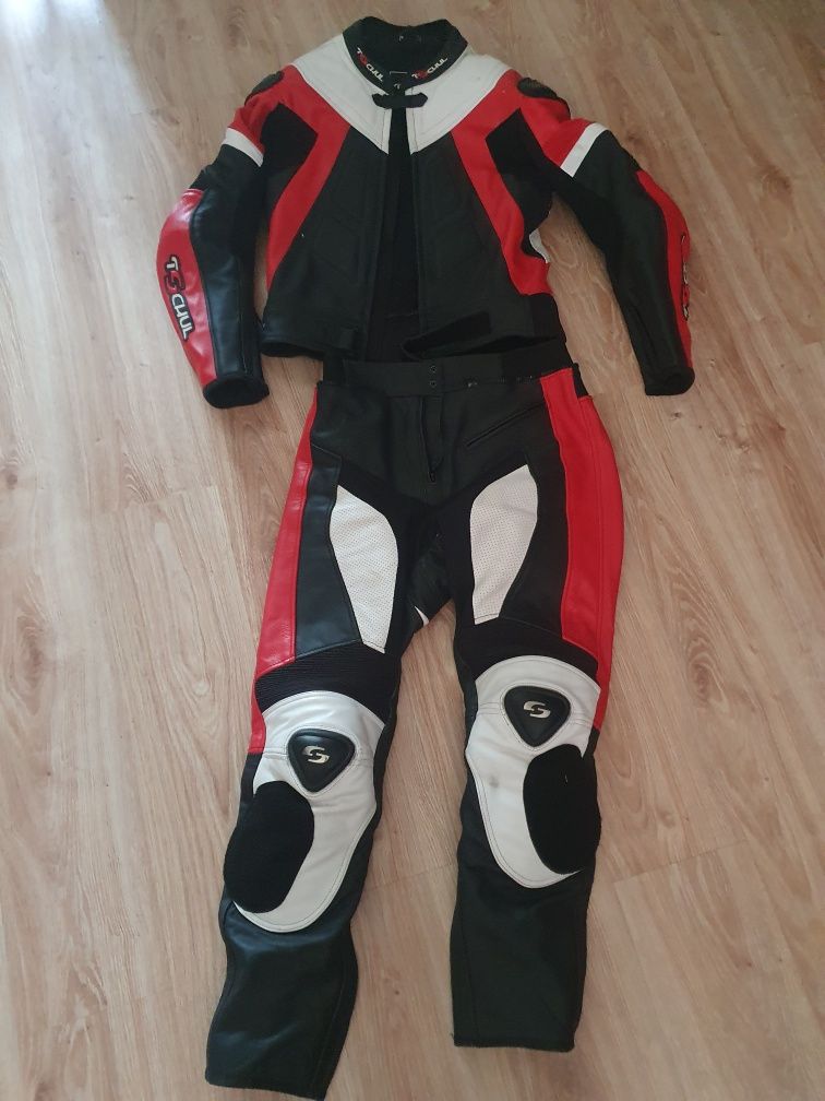 Kombinezon motocyklowy z garbem,  skóra